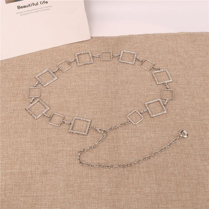 Gold Elegant Quadrilateral Waist Chain For Women Fashionable Accessory For Dresses