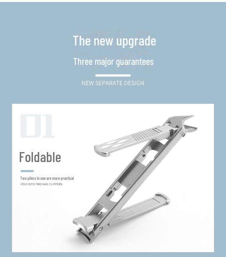 Dual-Head Foldable Stainless Steel Nail Clippers: Manicure Tool Combo