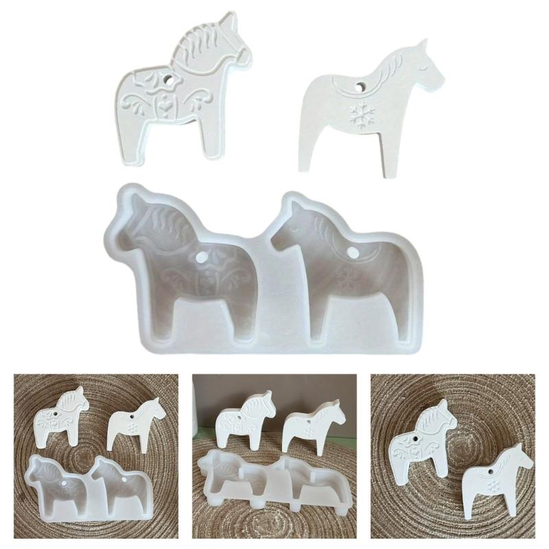 Lebensmittelechtes Silikon Weihnachts-Dalapferd-Form für DIY Kerze Resin Art Feiertagsdekorationen