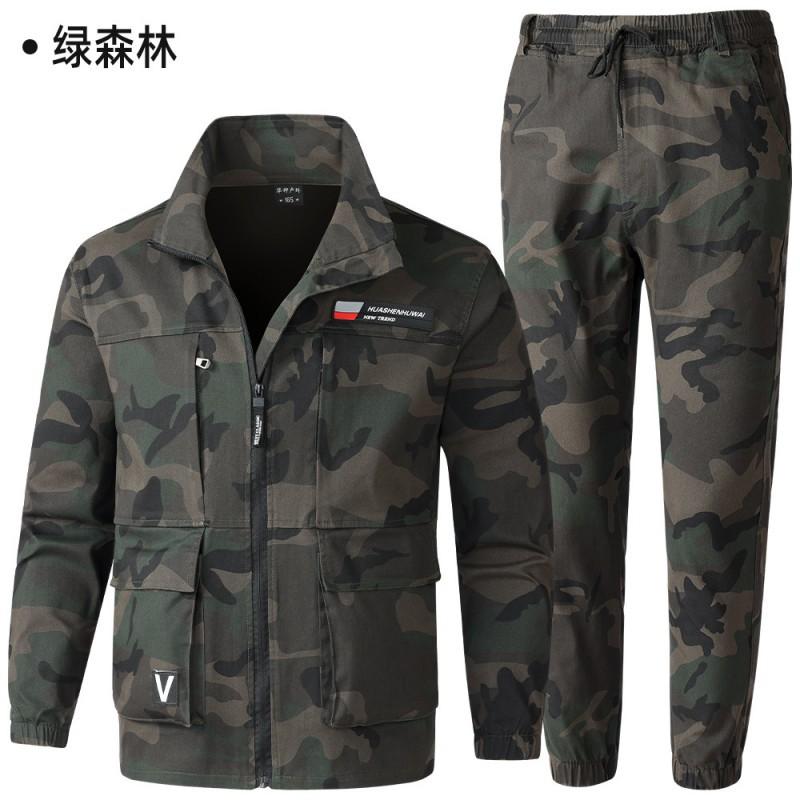 

Outdoor Elastic Cotton Camouflage Suit Overalls Men s Wear-resistant Dirt-resistant Scalding Protective 185 yards recommended 160-175 kg