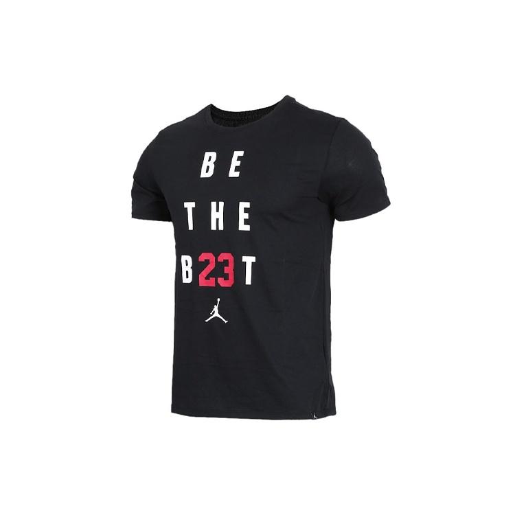 Air Jordan Alphabet Printing Casual Short Sleeve Black Men s 895150-010 XS
