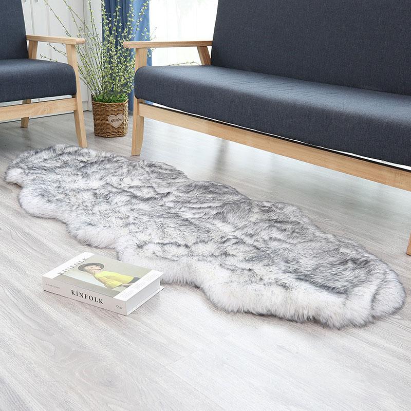 

Imitation Sheepskin Carpet Fluffy Plush Rugs Kids Luxury Fur Bedroom Bedside Carpet Living Room Sofa Area Rug Faux Wool Carpet 80X180cm(31.5x70in)