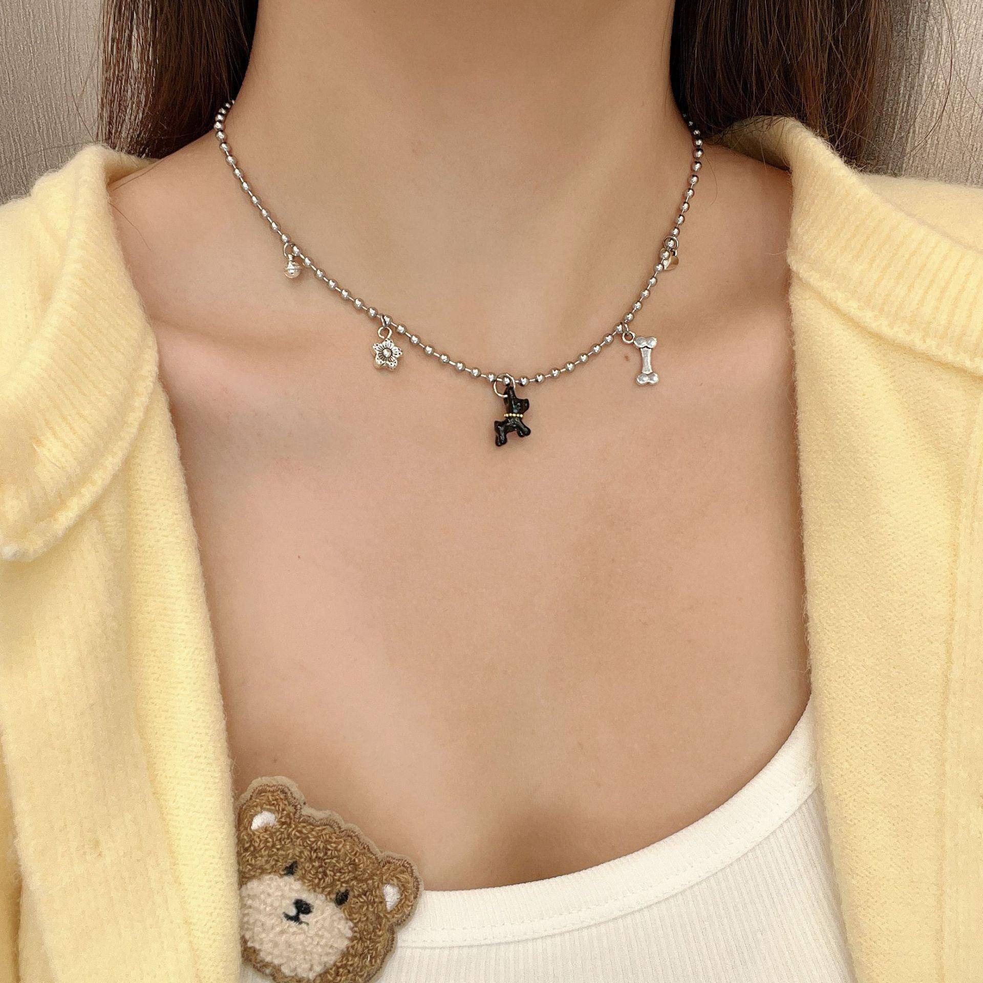 

Ожерелье из бисера «Черная собака»: Уникальный дизайн для мужчин и женщин, универсальный аксессуар премиум-класса Gold Bead Necklace