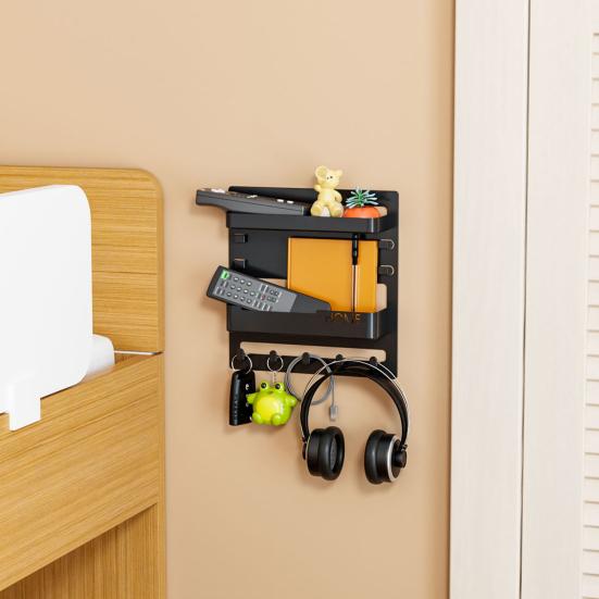 Bedside Shelf Wall Mount Storage Rack Strong Load-bearing Easy Installation Game Console