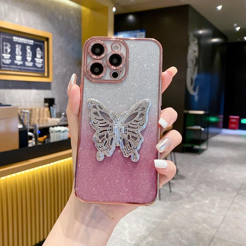 Glitter hollow butterfly suitable for OPPO A3pro mobile phone case Reno12 fashion ins electroplating anti-drop protective case
