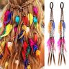 Boho buntes elastisches Feder-Stirnband - 16" geflochtenes Haaraccessoire
