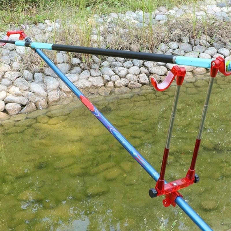 Double Rod Fishing Poles Holder Light Weight Fishing Rod Holder for Outdoor Angling Quick Setups Rear Bracket Poles Stand