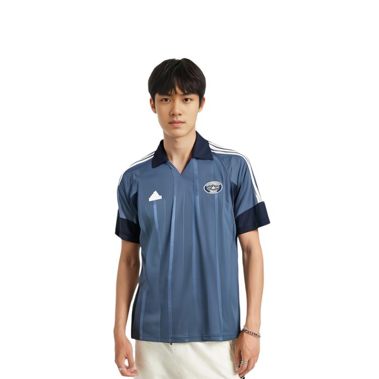 Adidas TIRO V NECK WITH COLLAR TEE Polo Shirt Men's Ink Blue JC5722