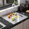 Stainless Steel Chopping Board Large Easy Clean Multipurpose Mildew-Proof Double Kitchen Cutting Surface for Fruits Vegetables