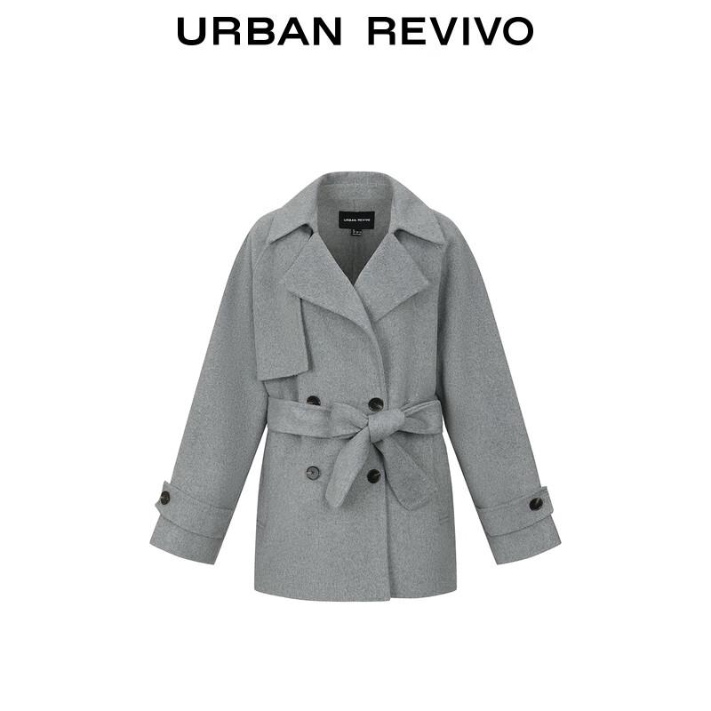 UR Women's Double-Breasted Belted Winter Coat