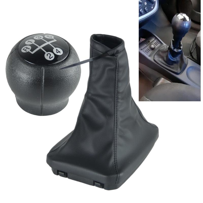 For OPEL CORSA C (01-06) TIGRA B (04-12) COMBO C(01-11) Car Gear Shift Knob Head Leather Gaiter Boot Cover Handbrake Case Collar