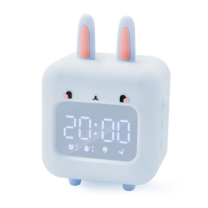 

Customizable Silicone Rabbit Alarm Clock with SD Card Ringtones & Night Light - Ideal Children s Gift Standard светло-синий