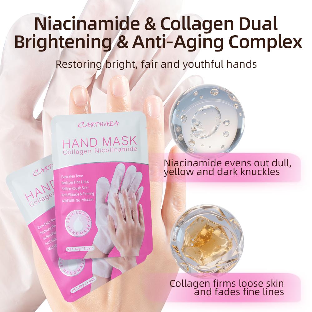 Custom Formula Nicotinamide Hand Mask Gloves Cruelty Free Natural Extract Milk Private Label Skin Care Hand Mask