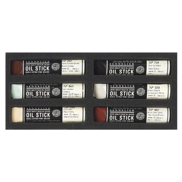 Oil Stick - Extra-fine - Solid - Sennelier - 6 Colors - Tabby Cat