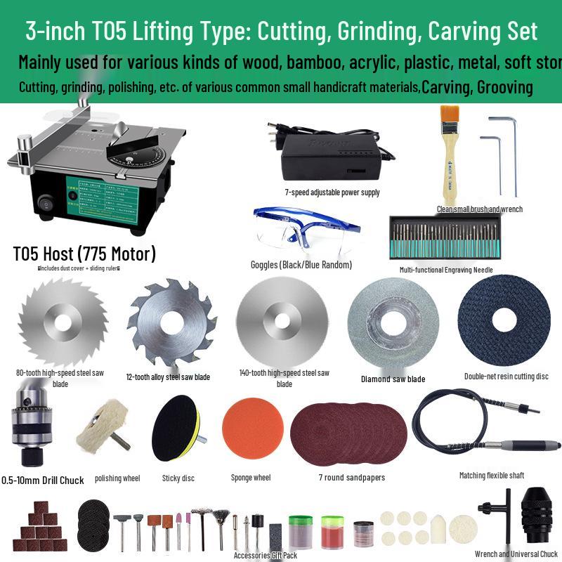 400W Compact Mini Table Saw: Multifunctional Electric Cutting Tool for Woodworking