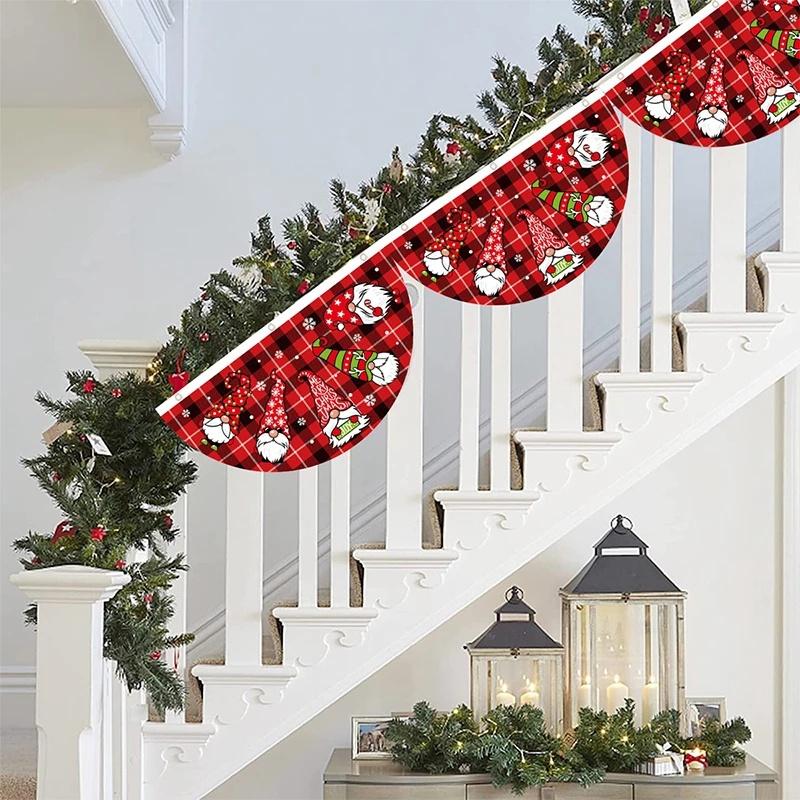 Creative 1Pcs Christmas Outdoor Polyester Fan-shaped Flag Christmas Decor For Home Cristmas Drop Ornament Xmas Gift New Year