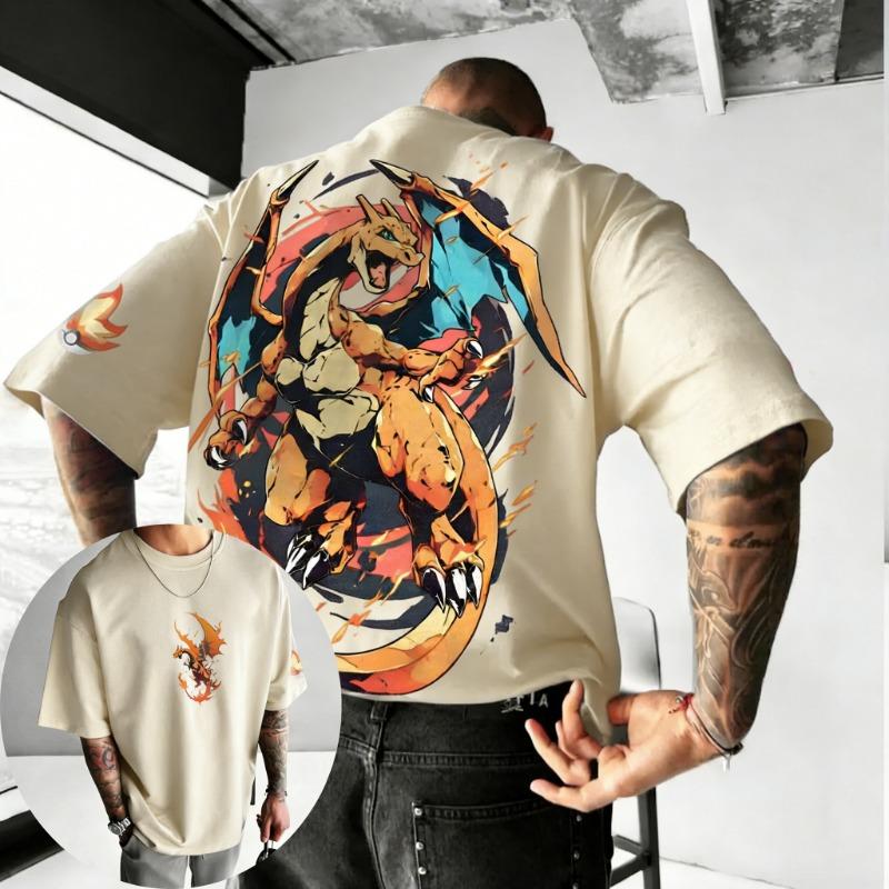 Pok é mon Anime Printed T-shirt Outdoor Training Fitness Men's Sportswear