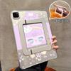 Étui IPad Air 4 5 6 Mini 7 Pro 11 13 Fille Cheveux Mauves Dessin Animé Avec Support Housse Acrylique Résistante aux Chocs Sans Emplacement pour Stylet