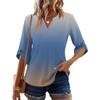 Womens 3/4 Length Sleeve Tunic Tops Casual V Neck Shirts Business Work Blouses