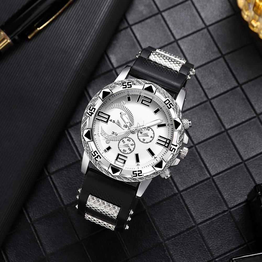 Domineering Men'S Large Dial Men'S Watch Silicone Strap Business Fashion Atmosphere Men'S Quartz Watch
