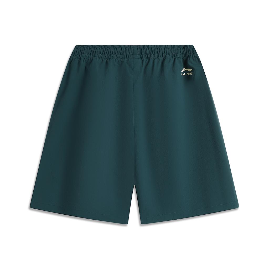 Li-Ning Comfortable Simple Breathable Mid-Waist Five-Point Shorts Men Shorts Dark-Reef-Green AKSV301-5