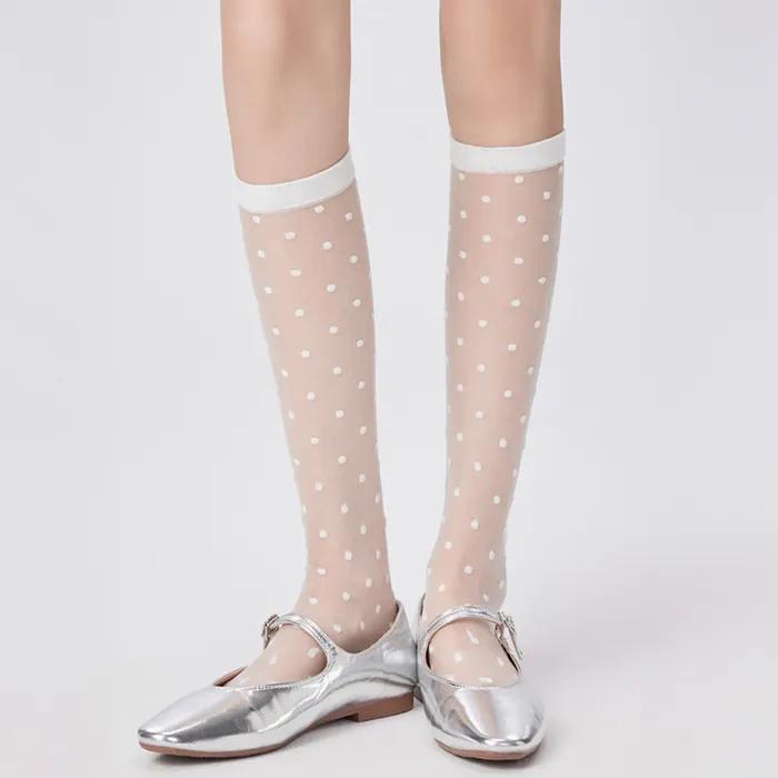 Dot See-through Long Socks 3 Colors