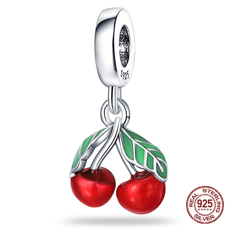 Originální přívěsek Měděný ovocný série Avokádo a Třešeň Přívěsky Korálky Pasuje na 3mm Originální náramek Náhrdelník Dámské DIY Šperky Dárek