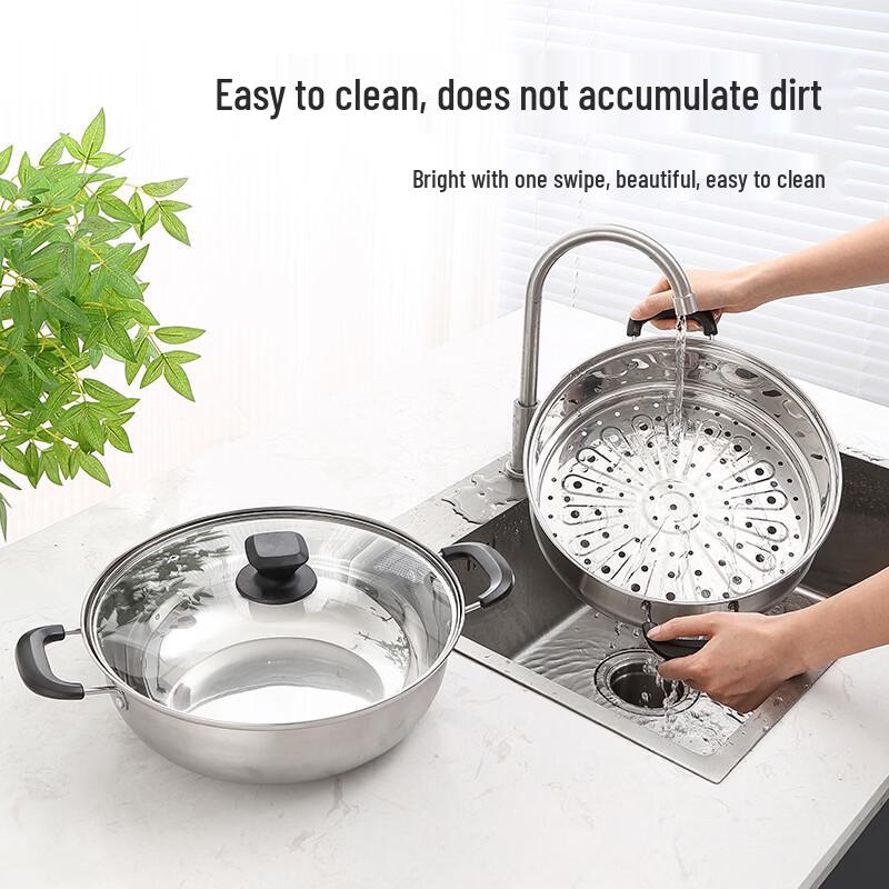 Meisuijijia 304 Stainless Steel Double-Tier Steamer Pot