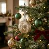 8CM Clear Bauble Christmas Tree Ball Gold Glitter Painted Christmas Hanging Ball  Festive