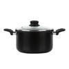 5-Quart Non-Stick Aluminum Dutch Oven with Glass Lid Lightweight Dishwasher Safe Tempered Glass Lid Riveted Handle Even Heating