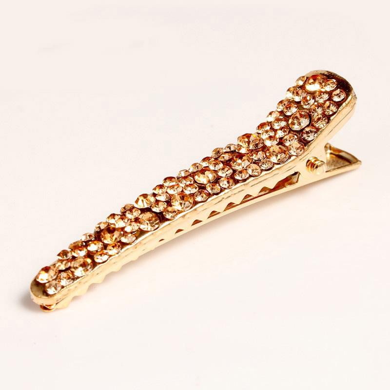Women's Hairpin Shiny Toothed Alloy Diamond Beads Hairpins Bangs Hair Clip