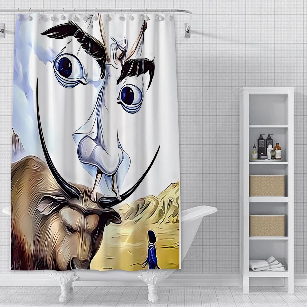 Salvador Dali Contemporary Pop Realism Painting Shower Curtain Waterproof Polyester Fabric Bath Curtains Bathroom Decor Curtain