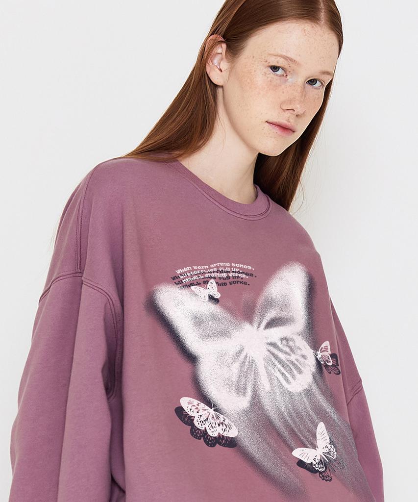 MATCHGLOBE Butterfly Sweatshirt (Dark Pink)