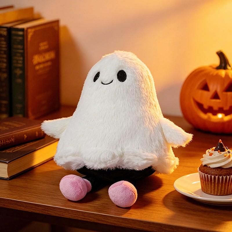 Halloween Plush Toys Set - Pumpkin Ghost Bat Spider Stuffed Animals Decorative Pillows Kids Party Home Decoration