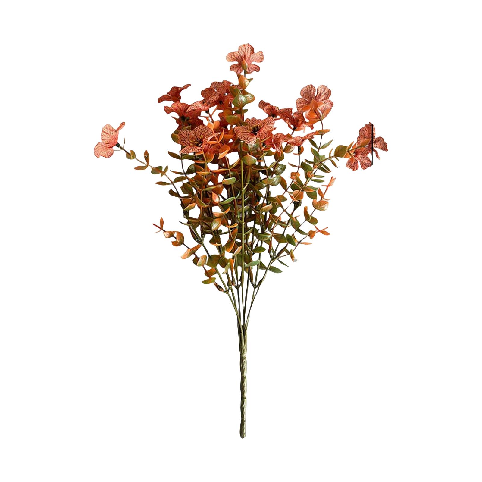 

Искусственные цветы для улицы, осенние, имитация зеленых растений для кашпо на крыльце, украшение на День благодарения - искусственные растения для сада, камина, входной двери One Size