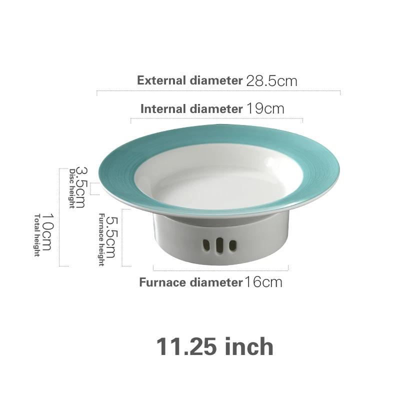 

Hotel Club Candle Tray Alcohol heating tableware Set up dishes for artistic conception Pasta plate prato Green round soup plate