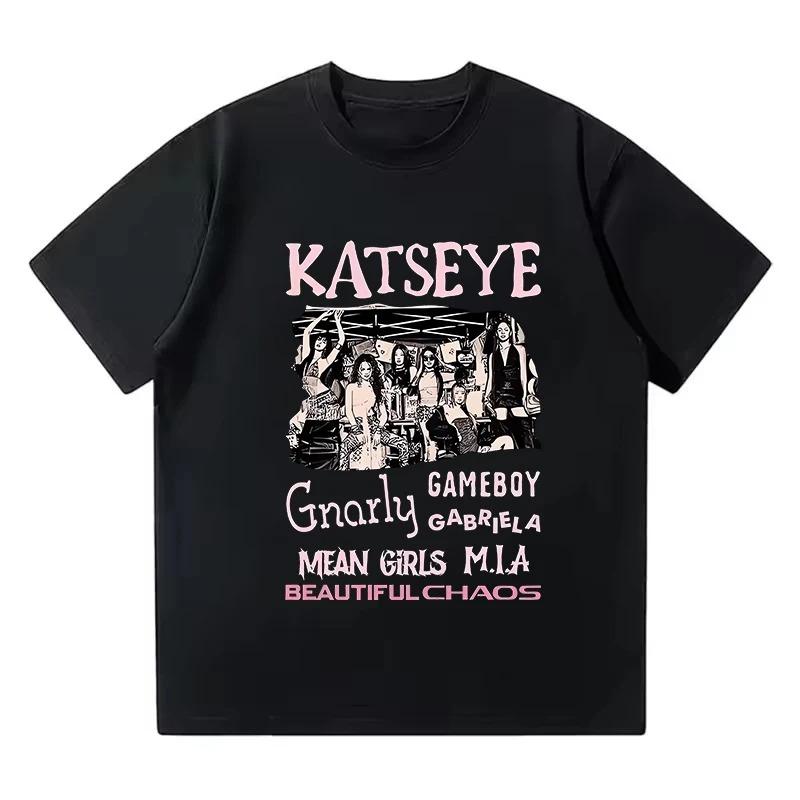 Girl Group KATSEYE 2026 New Arrival Gothic Y2K Unisex Korean Style Casual Funny Graphic Print TShirt Top Unisex Funny Printed