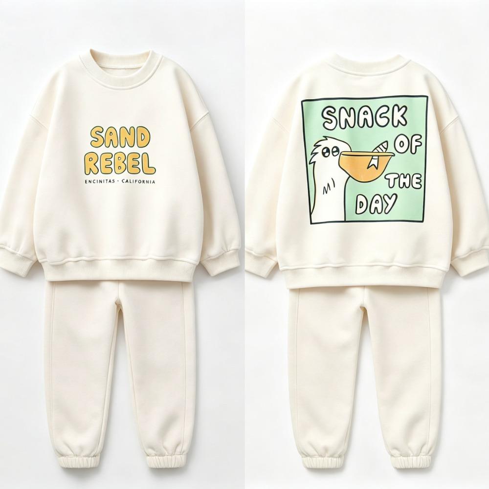 Cartoon Sweatshirt +Pants Two Piece Set New Design Hoodie Loose Pants Print Hoodie Pants Toddler Thin All-match Pants Tracksuits