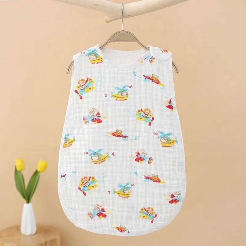 Pure Cotton Sleeveless Baby Sleeping Bag - Summer Thin Anti-Kick Vest for Newborns and Children