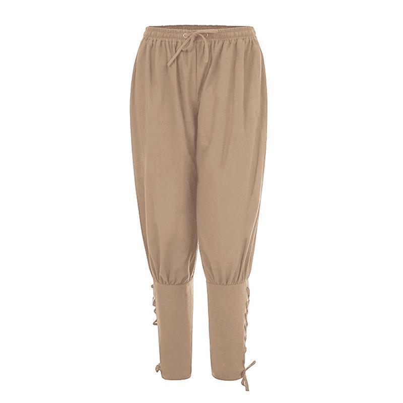 Herren Neue Sommer Freizeit Lange Hose mit Knöchelbändern - Mittelalterlicher Piratenstil