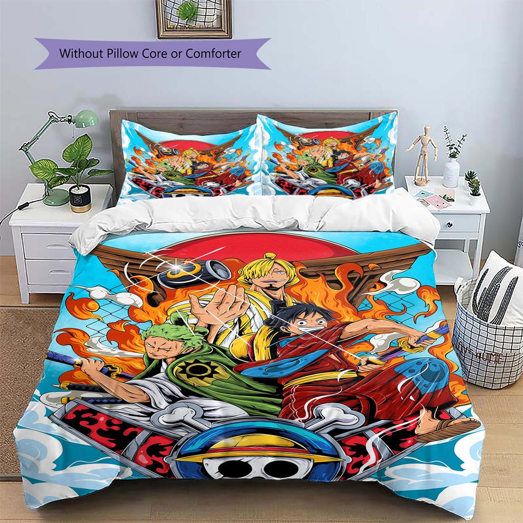 Set Copripiumino Trapuntato con Fantasia Cartone Animato Federa Decorazione per la Casa Regalo di Compleanno (1 * copripiumino + 2 * federa, senza nucleo)