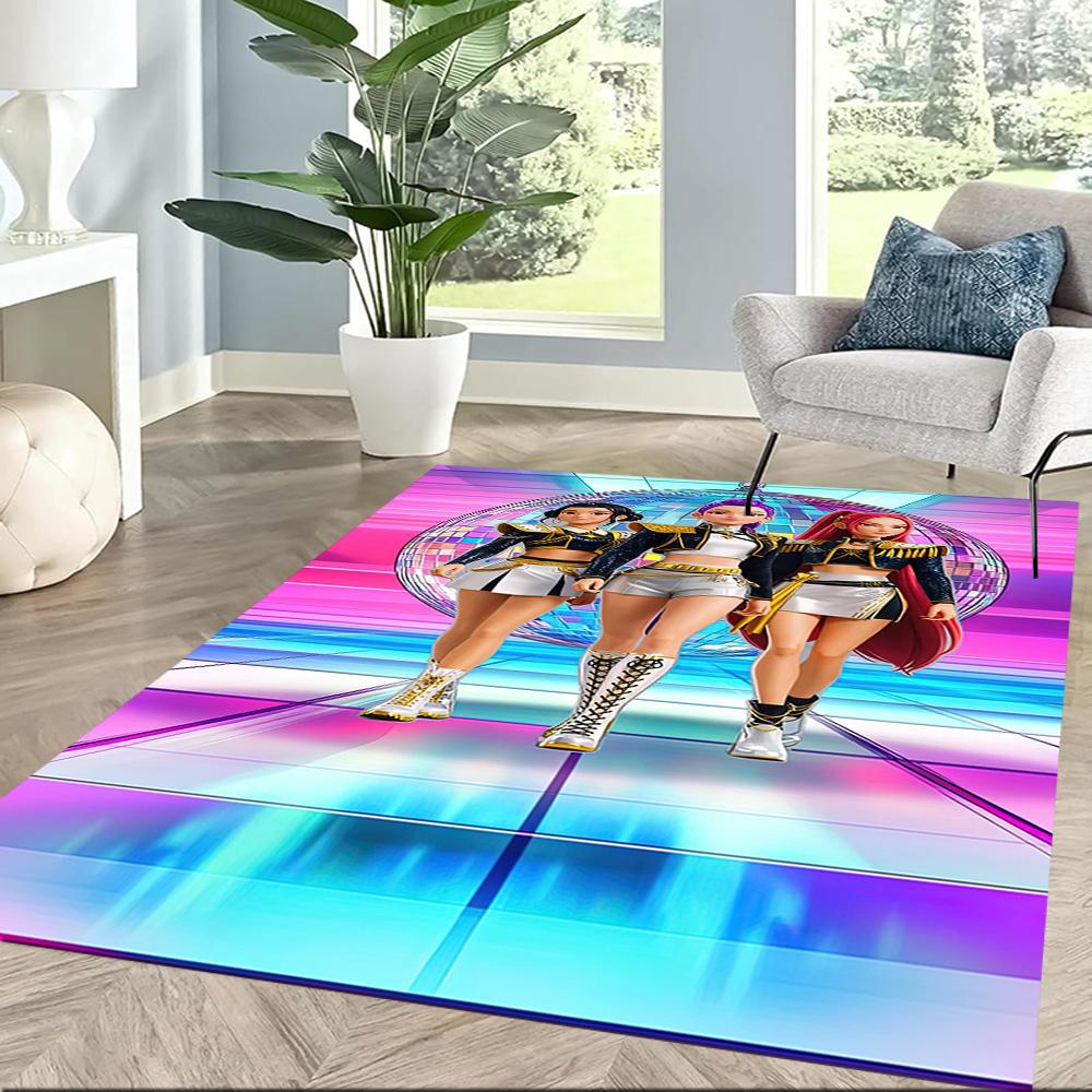 Futuristic Fashion Party Square rugs are a great choice for living rooms, bedrooms, home décor, and as gifts.