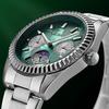 Men's Quartz Watch with Stainless Steel Strap Fashion Business Style Wristwatch with Day Date 24-Hour Moon Phase Function