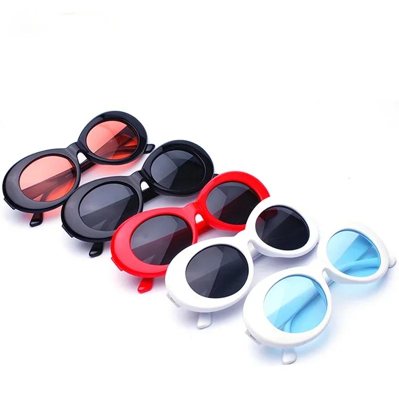 New Retro Korean Round Frame Sunglasses Fashion Elliptical Frame Glasses Trendy Men'S And Women'S Sunglasses
