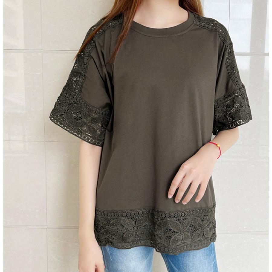 

Женская летняя модная кружевная блузка с короткими рукавами и крючком, топы 2XL темно-коричневого
