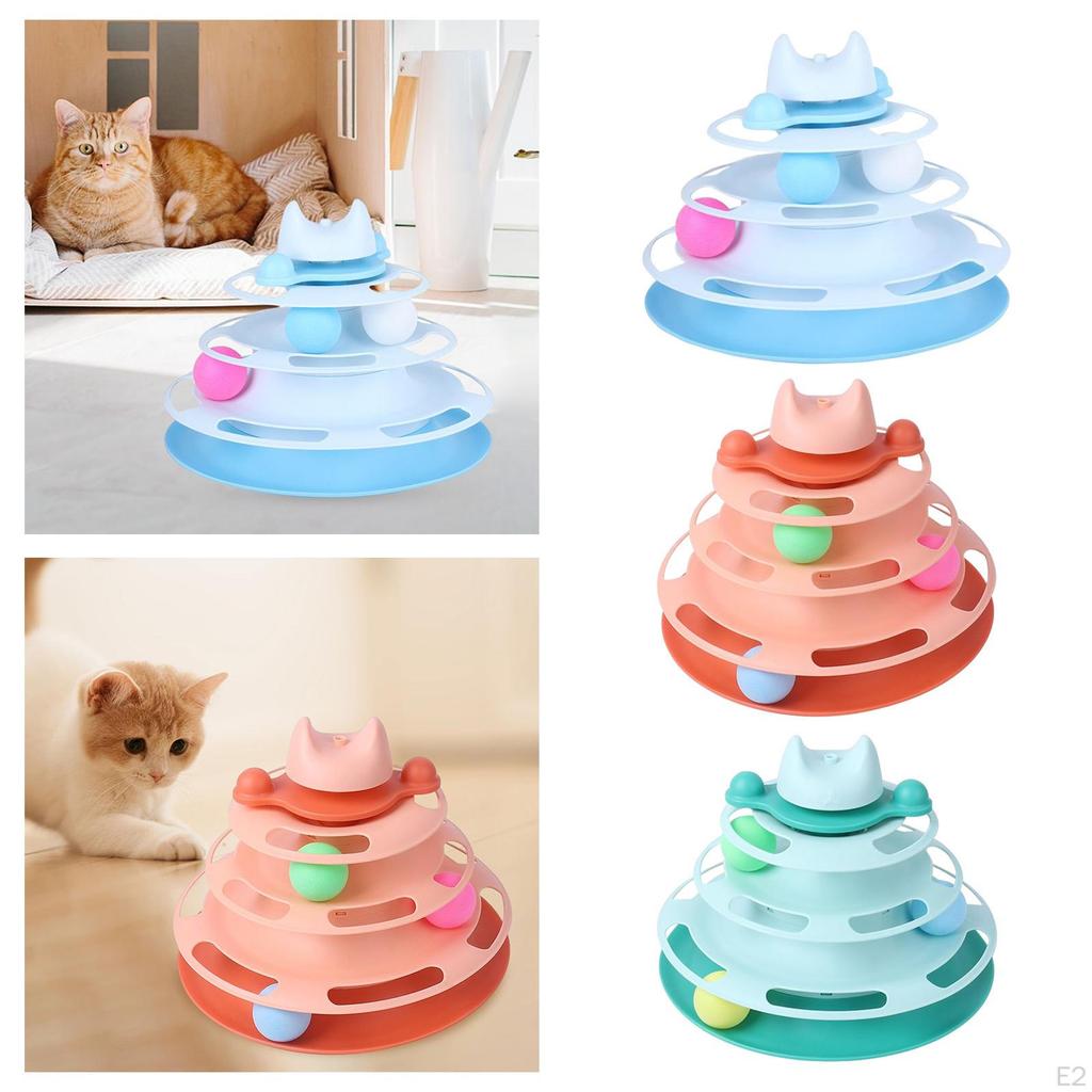 Ball Cat Toy , 4 Interactive with Balls Ing Exercis Game