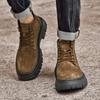 Fashion Plush Fur Motocross Boots for Men Outdoor Basic Boots Winter Autumn Suede Leather Boots Fashion new Hiking High Top Sneakers