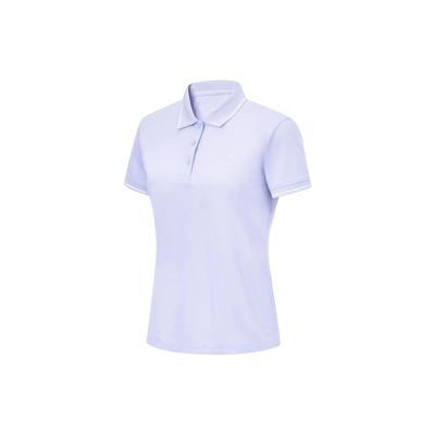 Li Ning Plain Logo Short Sleeve Polo Shirt Women Tops Light-Blue APLT114-2
