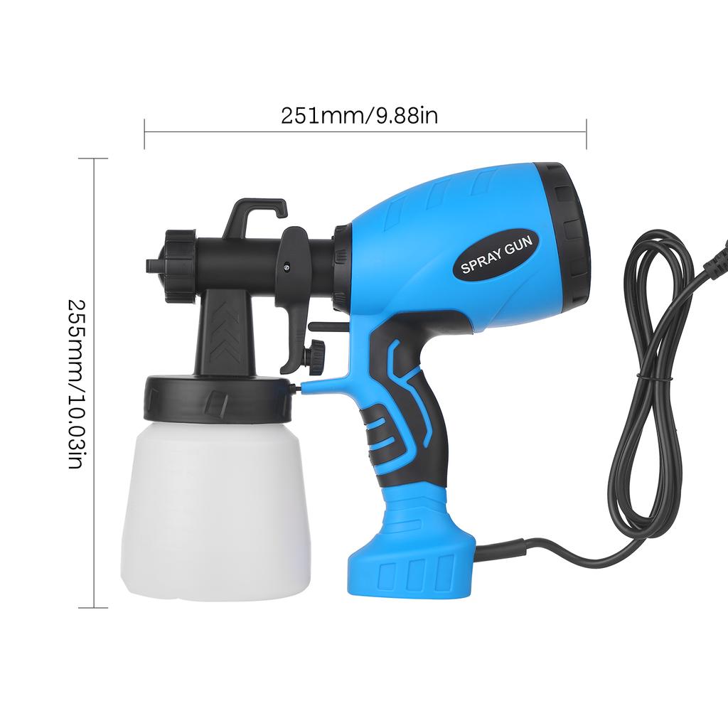 550W Electric Spray   800ml High Pressure Paint Sprayer 3 Spray Patterns  Rate Control with 2.5mm Plastic Nozzle for Painting Furniture Fence Car Bi