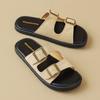 Ladies' Slippers 2026 New Summer Wear Flat Bottomed Belt Buckle Soft Soled Sandals Women's Retro Beach Sandals for Women Size 43